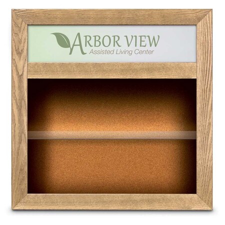 United Visual Products Outdoor Enclosed Combo Board, 42"x32", Satin Frame/Black & Amethyst UVCB4232OD-BLACK-AMETHY